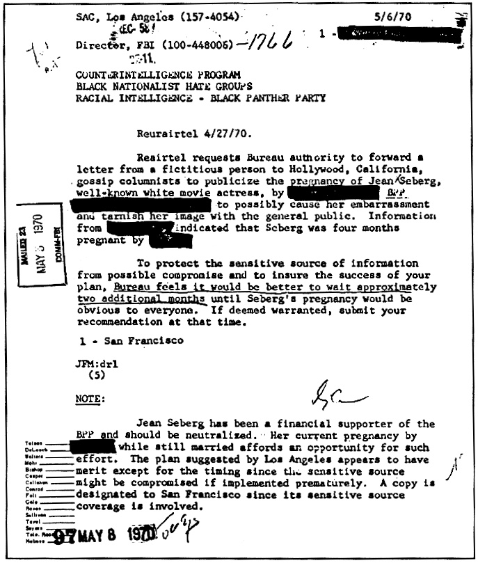 FBI COINTELPRO memo